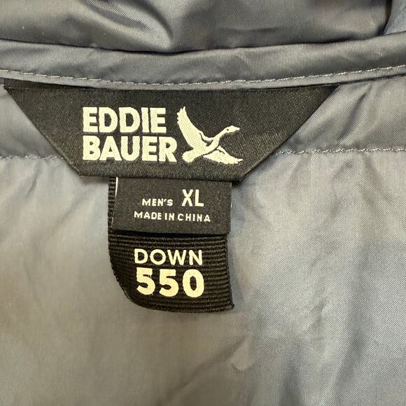 Eddie Bauer Down 550 Puffer Jacket Size XL Hooded Hiking Lightweight Packable - Picture 6 of 16
